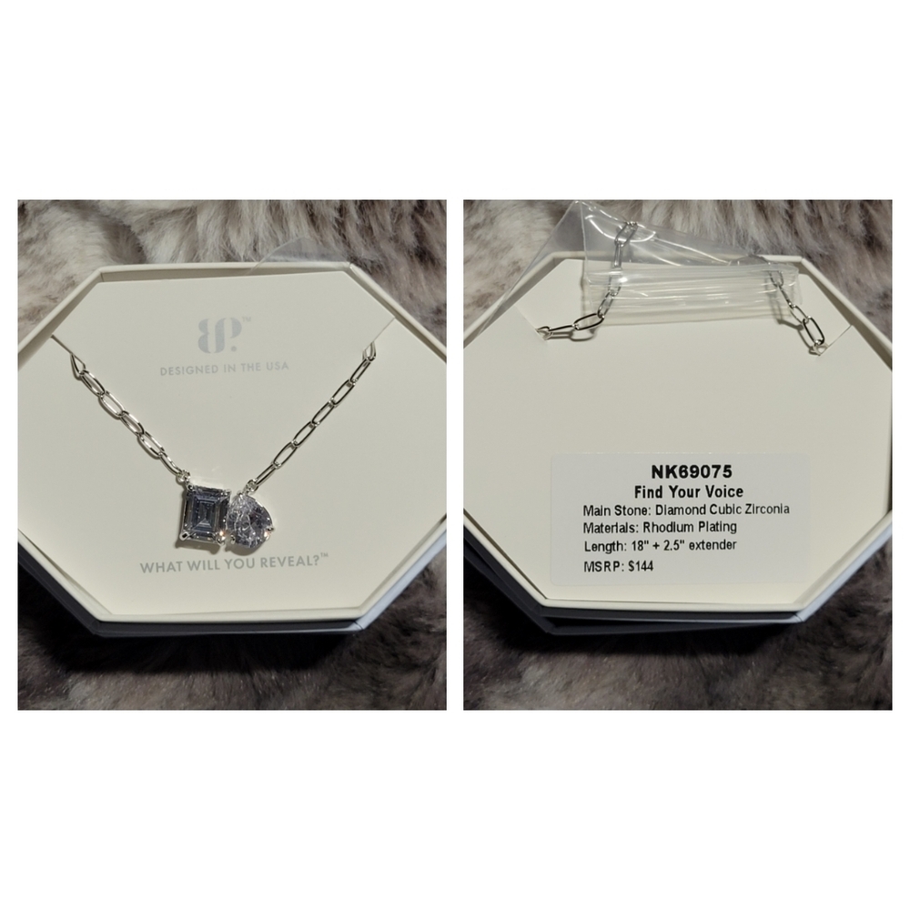 Elegant Silver Necklace with Cubic Zirconia